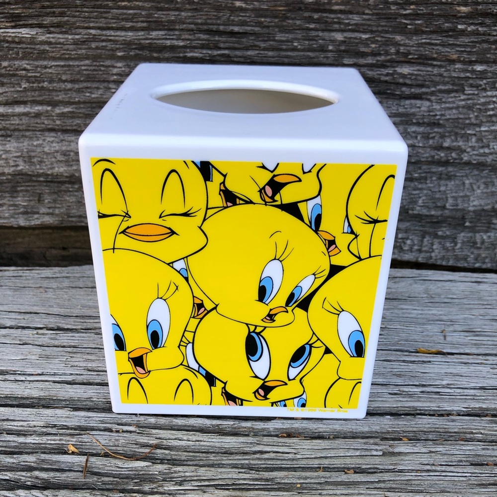 Tweety Bird 90s Tissue Box Cover Tweety Faces plastic tissue cover kids bathroom
